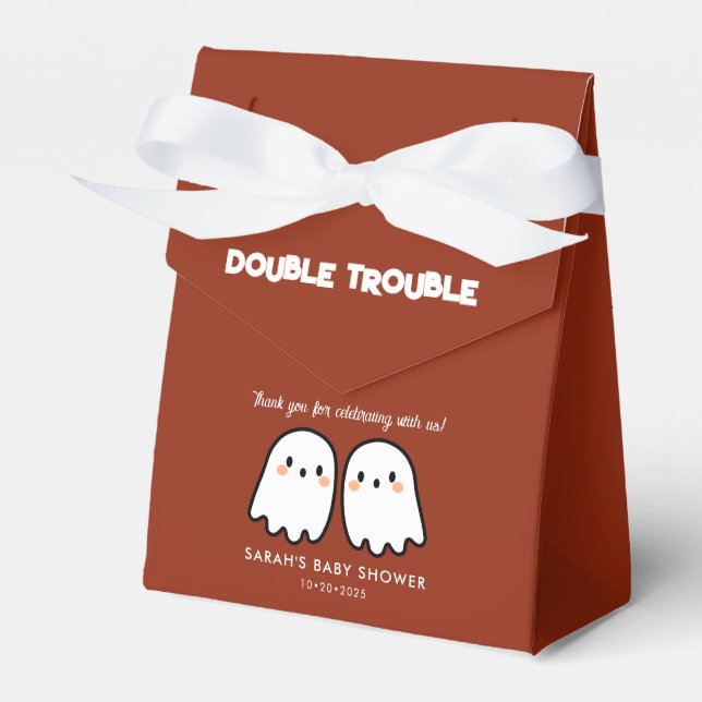 Ballotins Baby shower jumeaux à double problème Ghosts (Verso)