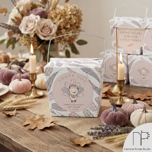 Ballotins Baby-Shower Little Dinde en Gingham Blanc