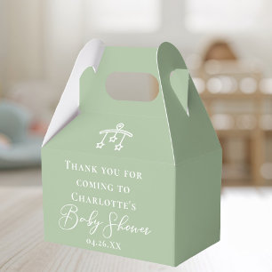 Ballotins Baby shower minimaliste Sage Green personnalisé
