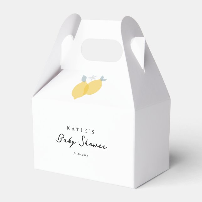 Ballotins Baby shower moderne simple Pastel Citrus Lemons (Verso)
