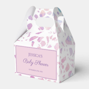 Ballotins Baby shower Motif Abstrait Terrazzo rose et bleu