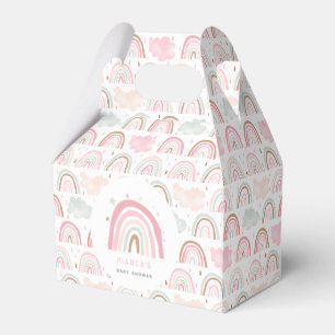 Ballotins Baby shower Motif arc-en-ciel rose et nuages