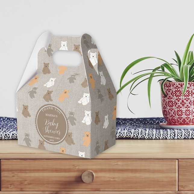 Ballotins Baby shower Motif de mignet ours (Cute Bear Pattern Baby Shower Favor Box)