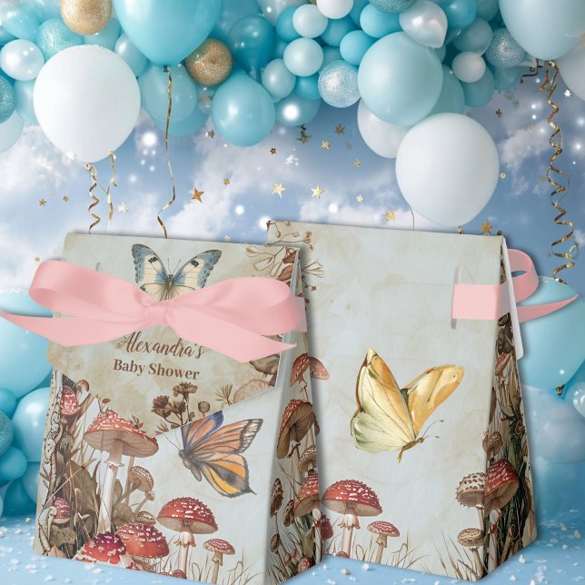 Ballotins Baby shower naturel des champignons papillons (Créateur téléchargé)