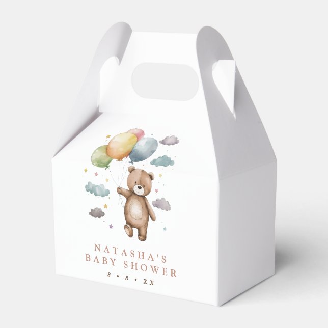 Ballotins Baby shower Ours mignon et ballons (Verso)