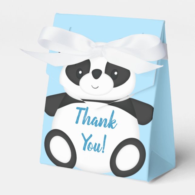 Ballotins Baby shower Ours Panda Bleu (Verso)
