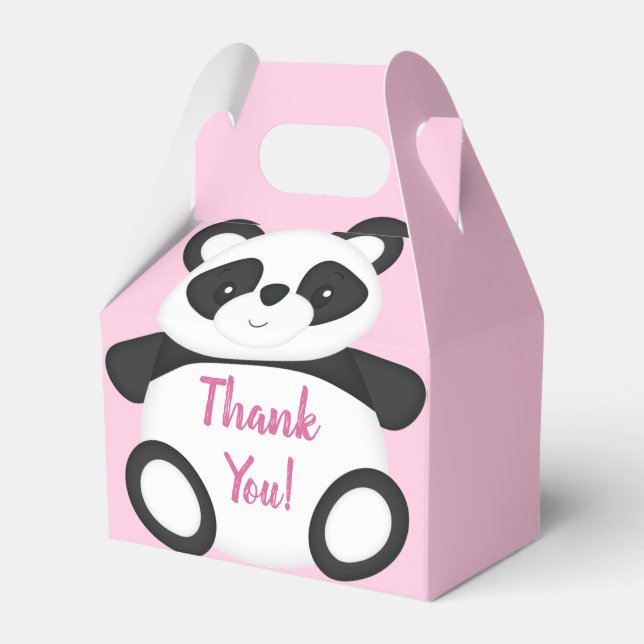 Ballotins Baby shower Ours Panda Rose (Verso)