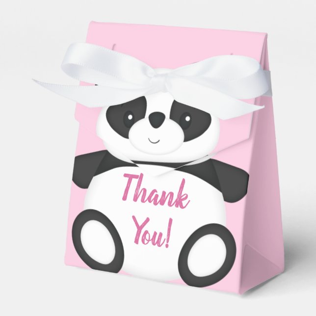 Ballotins Baby shower Ours Panda Rose (Verso)