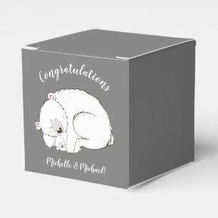 Ballotins Baby shower Ours polaire Hiver gris Sexe Neutre
