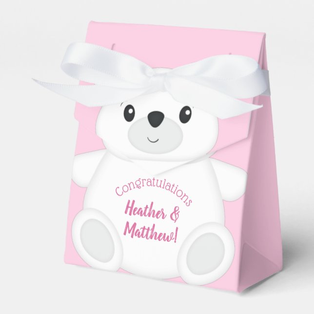 Ballotins Baby shower Ours rose (Verso)
