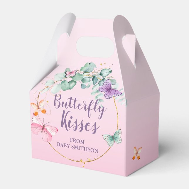 Ballotins Baby shower papillon Eucalyptus rose (Verso)