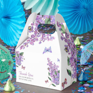 Ballotins Baby shower papillon floral pourpre