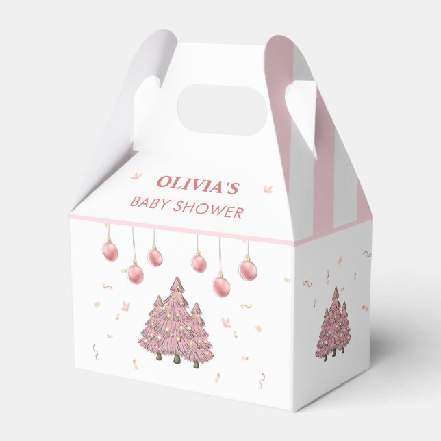 Ballotins Baby shower Père Noël Pink Winter Tree (Verso)