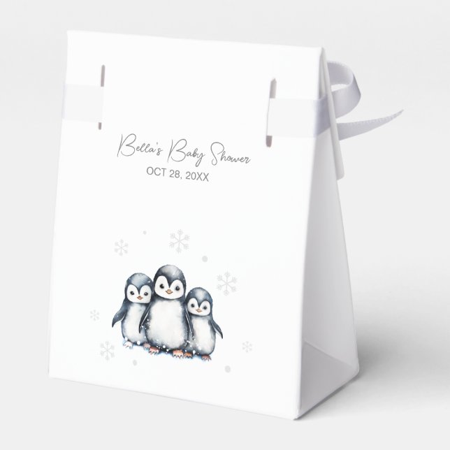 Ballotins Baby shower Pingouin mignon (Arrière)