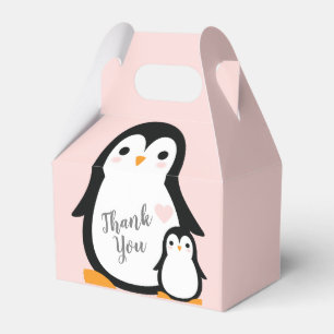 Ballotins Baby shower Pingouin mignon fille rose
