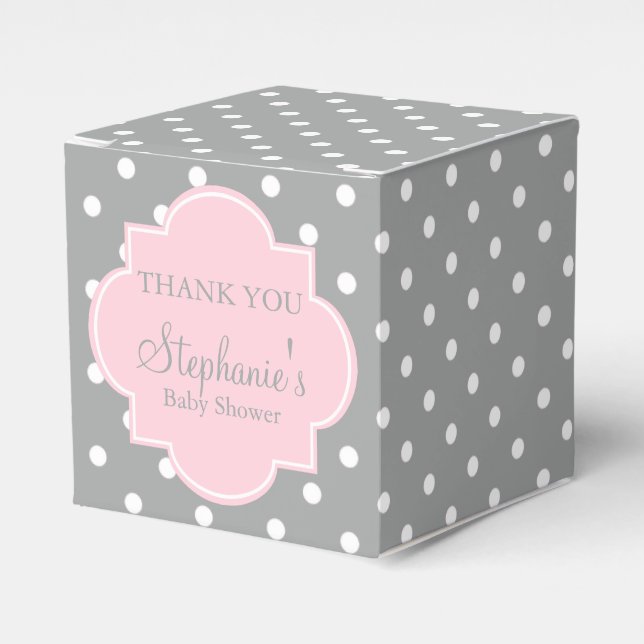 Ballotins Baby shower Pointe rose gris, blanc et pastel (Verso)
