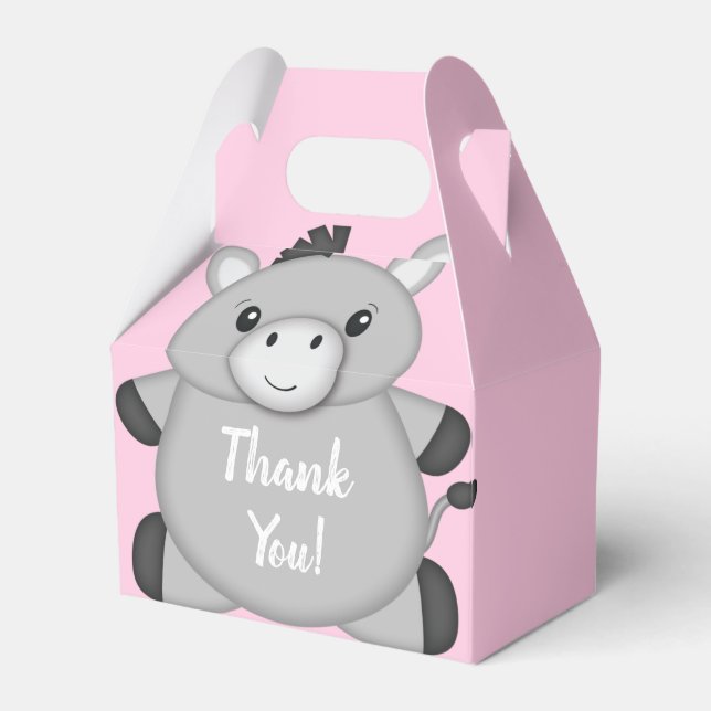 Ballotins Baby shower rose âne (Verso)