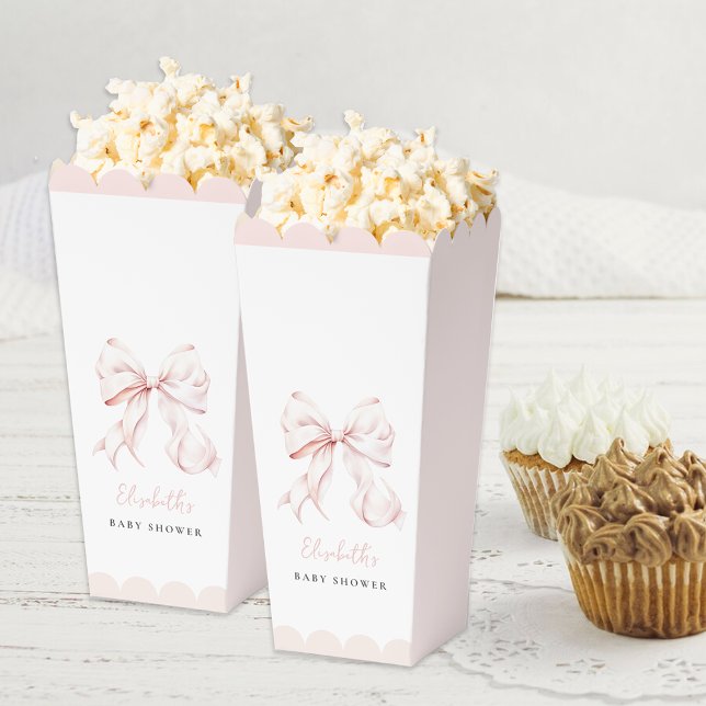 Ballotins Baby shower rose Bow Ballotin Popcorn (Créateur téléchargé)