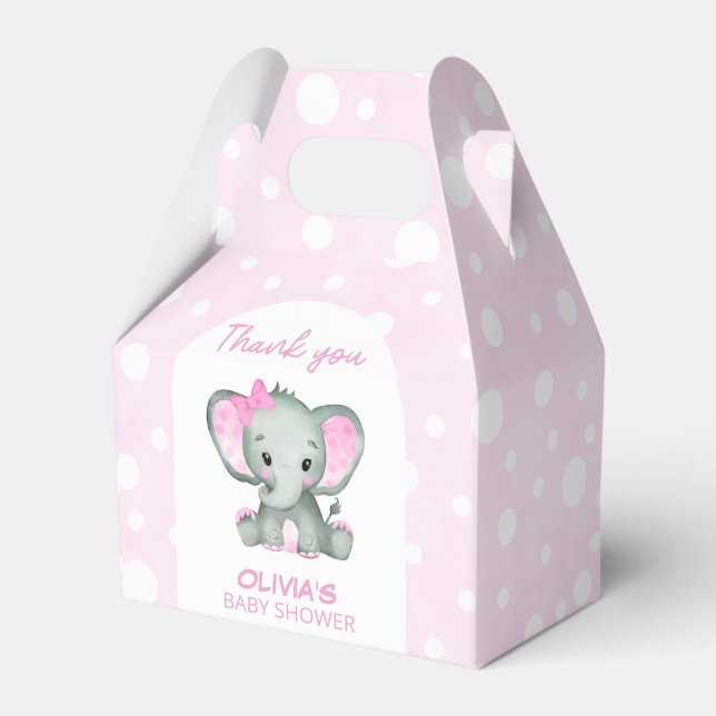 Ballotins Baby shower rose Eléphant mou (Verso)