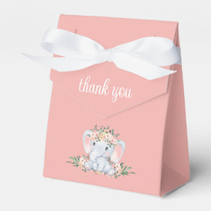 Ballotins Baby shower rose Floral Eléphant fille Merci