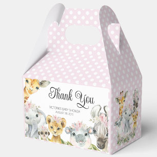 Ballotins Baby shower rose Safari Animaux Ballotin