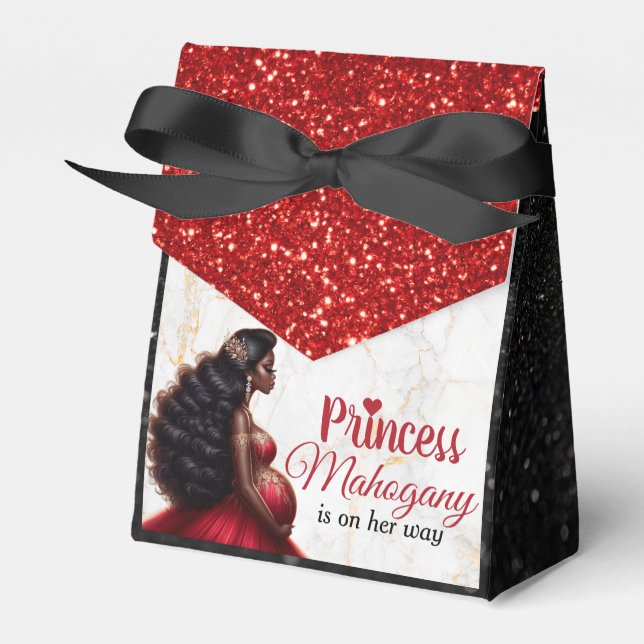 Ballotins Baby shower royal afro-américain rouge/noir (Verso)