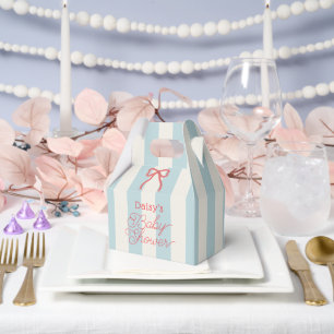 Ballotins Baby Shower Ruban Rouge & Rayures Bleues