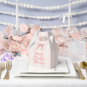 Ballotins Baby Shower Ruban Rouge & Rayures Roses
