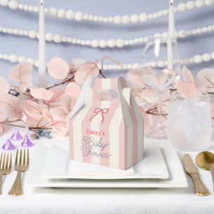 Ballotins Baby Shower Ruban Rouge & Rayures Roses