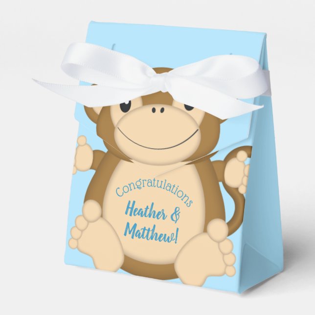 Ballotins Baby shower singe bleu (Verso)
