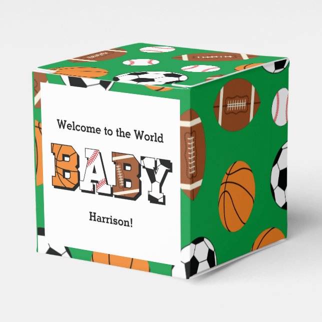 Ballotins Baby shower sportif Co-ed Green Genre Neutre (Verso)