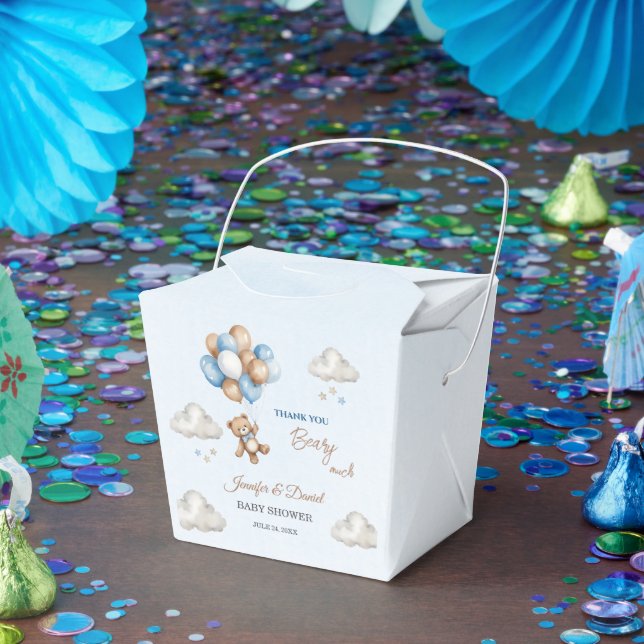 Ballotins Baby shower Teddy Bear Bleu Tan (Fête)