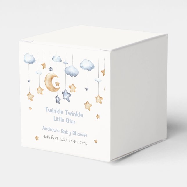 Ballotins Baby shower Twinkle moderne bleu (Verso)
