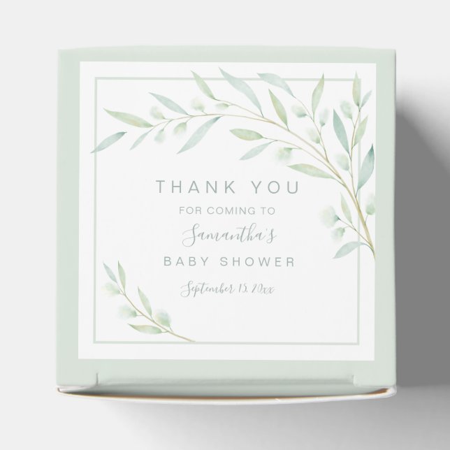 Ballotins Baby shower Verdure Élégante aquarelle Foliage (Haut)