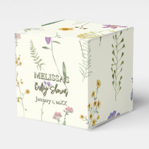 Ballotins Baby shower vert fleur sauvage rustique