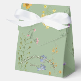 Ballotins Baby shower vert fleur sauvage rustique