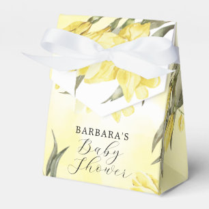 Ballotins Baby shower vert Fleurs Jaunes