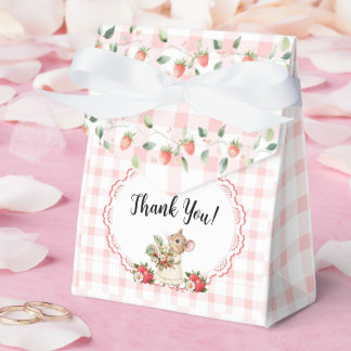 Ballotins Baby showers-Ballotins de souris En vichy rose