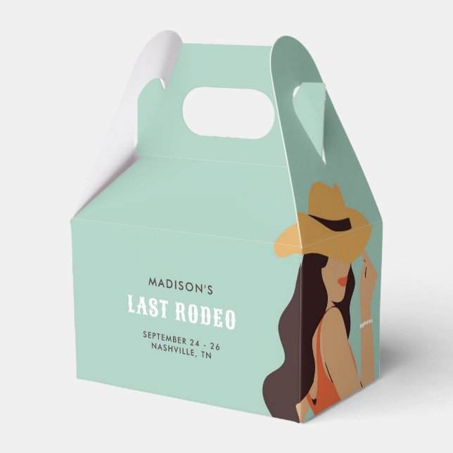 Ballotins Bachelorette Retro Sassy Dernier Rodeo Rose Vert (Verso)