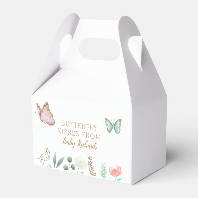 Ballotins Baisers à papillon Baby shower floral (Verso)