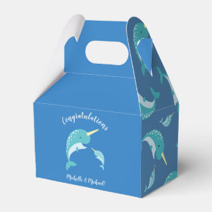 Ballotins Baleine à Baby shower bleu de Narwhal