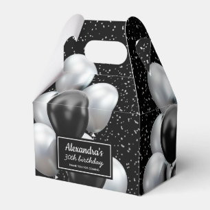 Ballotins Ballon Noir Gris Chic Merci Anniversaire