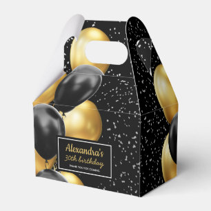 Ballotins Ballon Noir Or Chic Merci Anniversaire