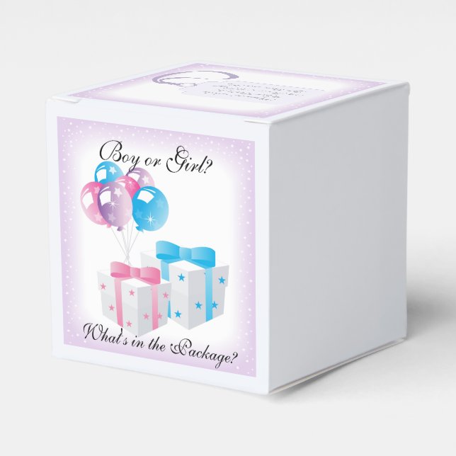 Ballotins Ballons Bébé Genre Reveal Party Favoriser boîte (Verso)
