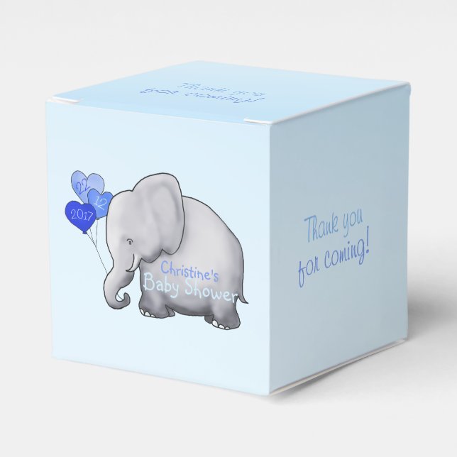 Ballotins Ballons Coeur mignon Eléphant Bleu Bébé Garçon Dou (Verso)