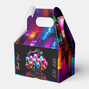 Ballotins Ballons noir clair néon Anniversaire
