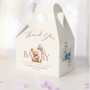 Ballotins Ballons Ourson Boho Rose Bleue Floral