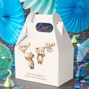 Ballotins Ballons Ourson Jumeaux 1er Anniversaire