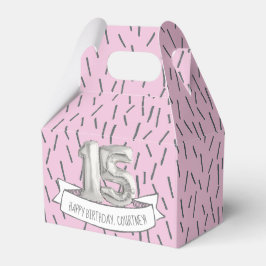 Ballotins Balloon rose et gris Filles 15e anniversaire