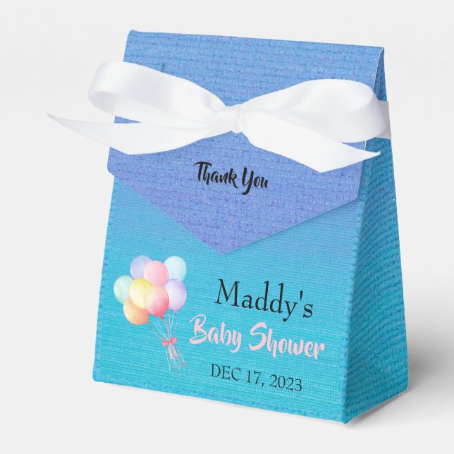 Ballotins Balloons Pastel, Baby shower de Merci Turquoise (Verso)